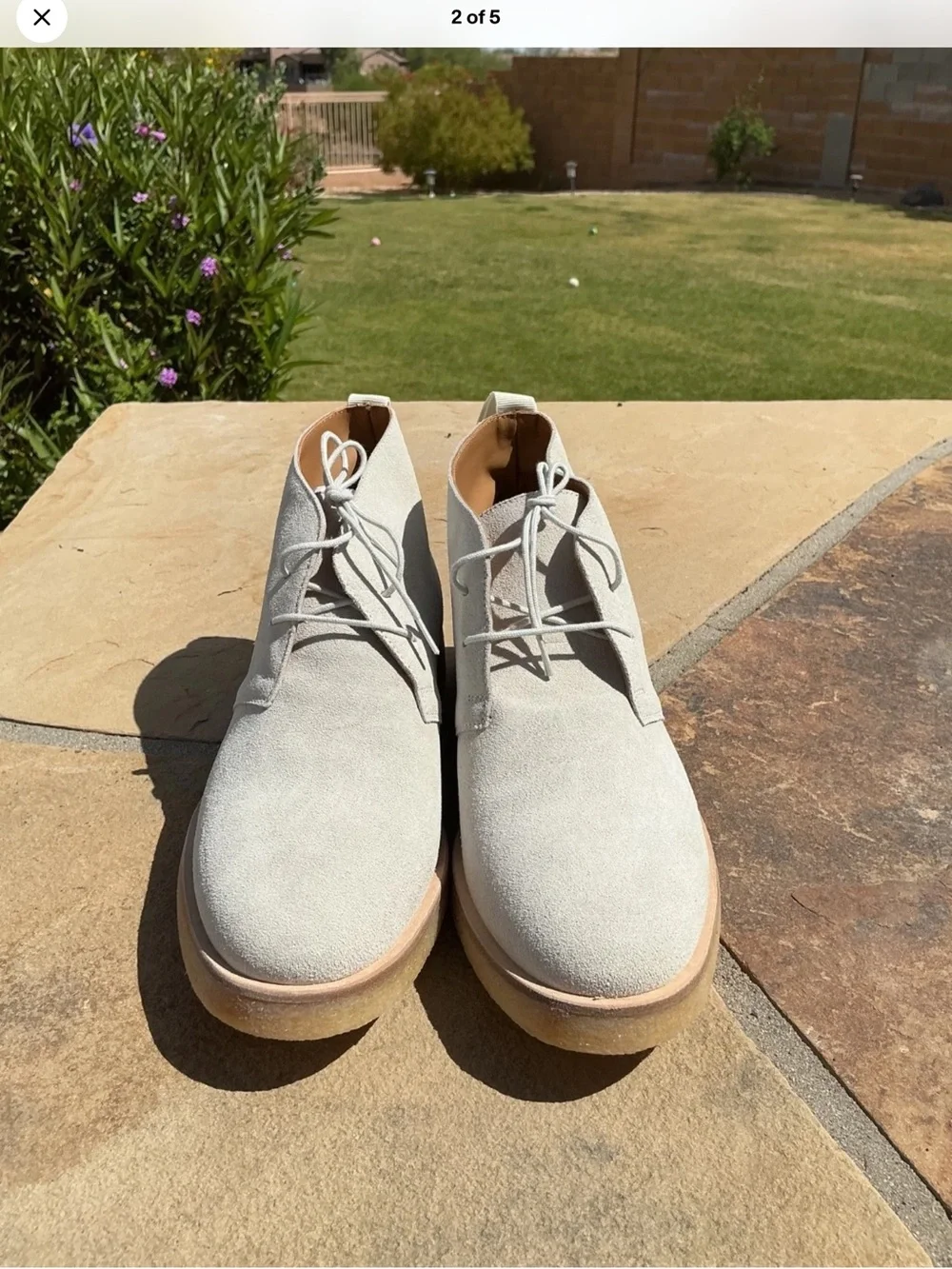 Common Projects Men's Suede Achilles Chukka Boots in Light Gray